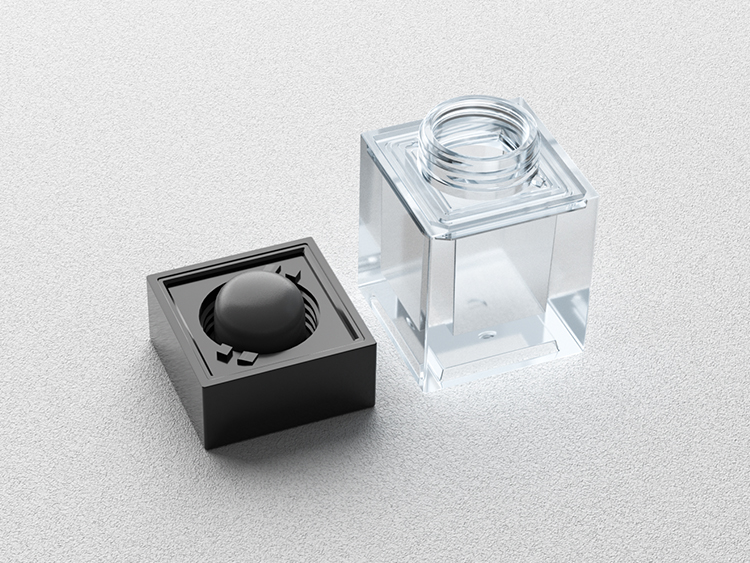 四方形透明眼霜/粉底分装瓶注塑